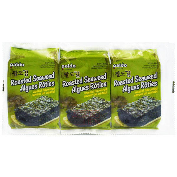 Paldo Roasted Seaweed Wasabi Flavoured - 3*5g