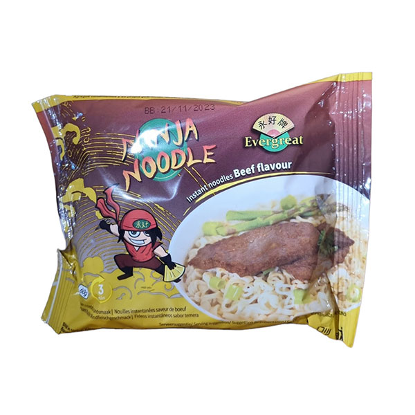 Ninja Instant Noodle Beef Flavor 60g - 5stk