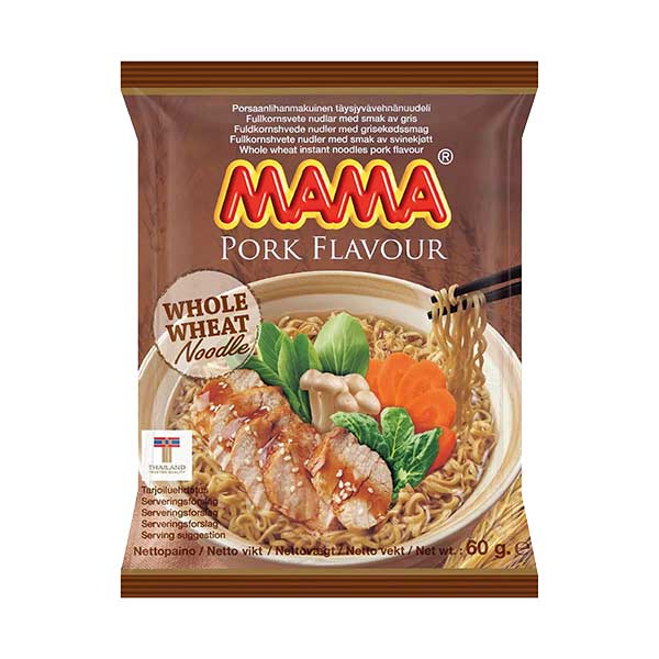 Mama Whole Wheat Noodle Pork - 60g