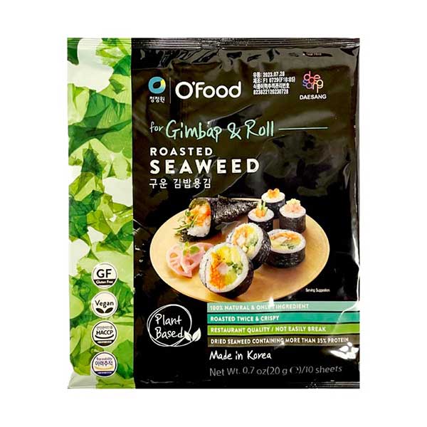 CJW OFood Roasted Seaweed For Gimbap & Roll (10 Sheets) - 20g