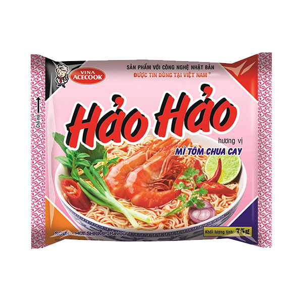 Acecook Hao Hao Instant Noodle Hot & Sour Shrimp - 77g