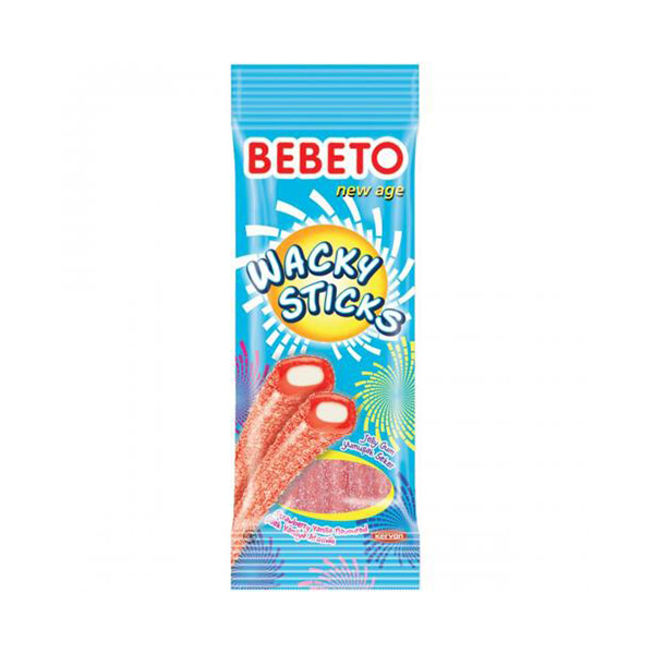 Bebeto Wacky Sticks Strawberry - 75g