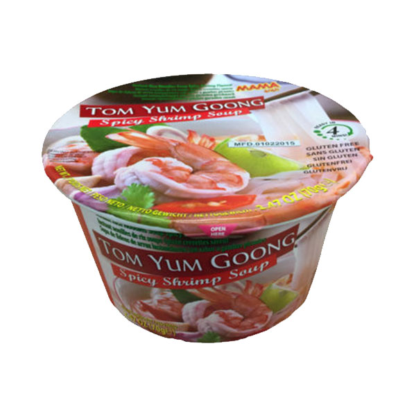 Mama Tom Yum Goong Rice Noodles Shrimp Bowl - 70g