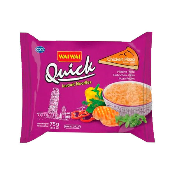 Wai Wai Quick Noodles Chicken Pizza Flavor - 75g