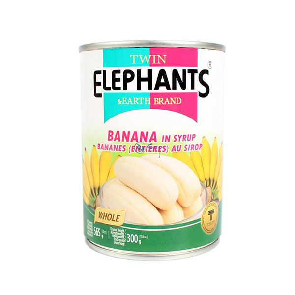 Twin Elephants Banan i sirup - 565g