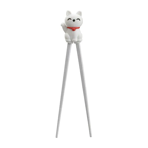 Lucky Cat Plastic Children Chopsticks - 22cm